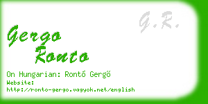 gergo ronto business card