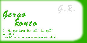 gergo ronto business card